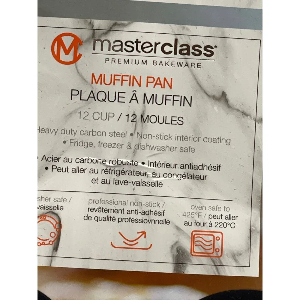 Cup Cake Pan Master Class Bakeware 12 ct. Cupcake/Muffin Pan Blue/Grey Speckled